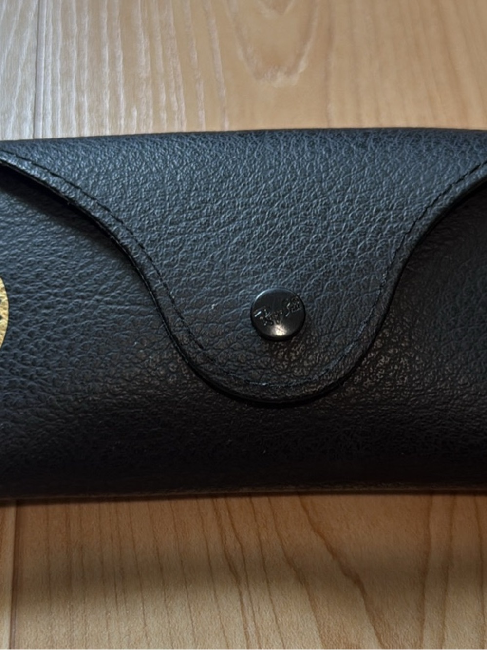 Ray-Ban Black Leather Sunglasses Case with Snap